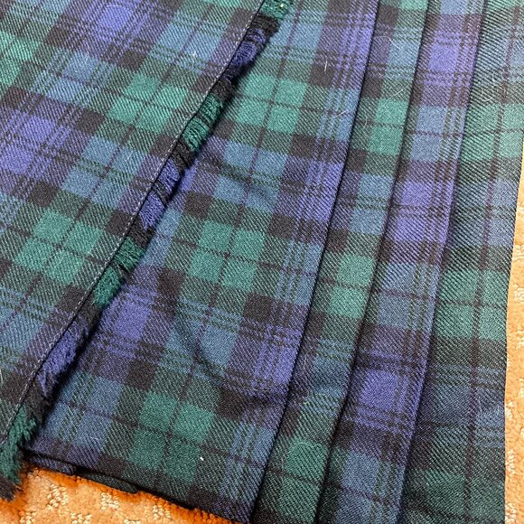 VTG Blarney Woollen Mills Kilt Skirt Blue Green Plaid Tartan Irish Wool Pleated - Picture 4 of 11